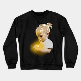 Girl with glowing orb Crewneck Sweatshirt